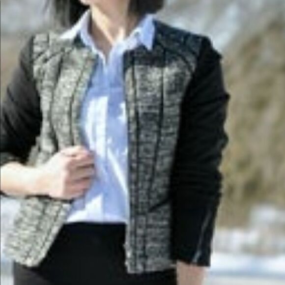 Ann Taylor Jackets & Blazers - Euc Ann Taylor tweed blazer black sleeves sz 6